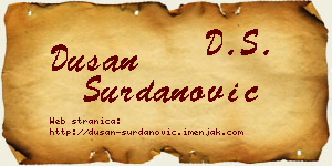Dušan Surdanović vizit kartica